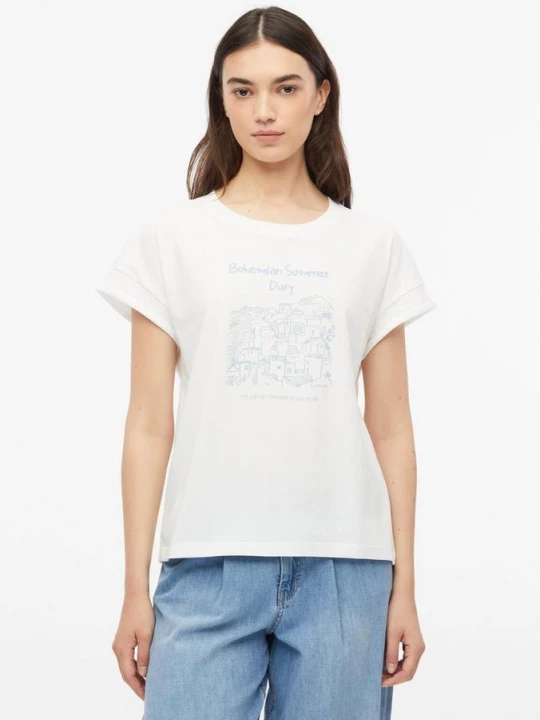 Foto van product T-shirt met print op voorkant s.Oliver wit