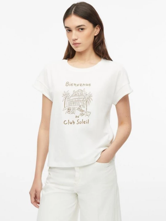 Foto van product T-shirt met print op voorkant s.Oliver wit