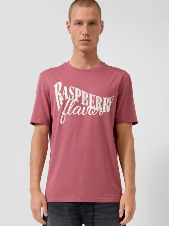 Foto van product T-shirt met print op voorzijde QS roze