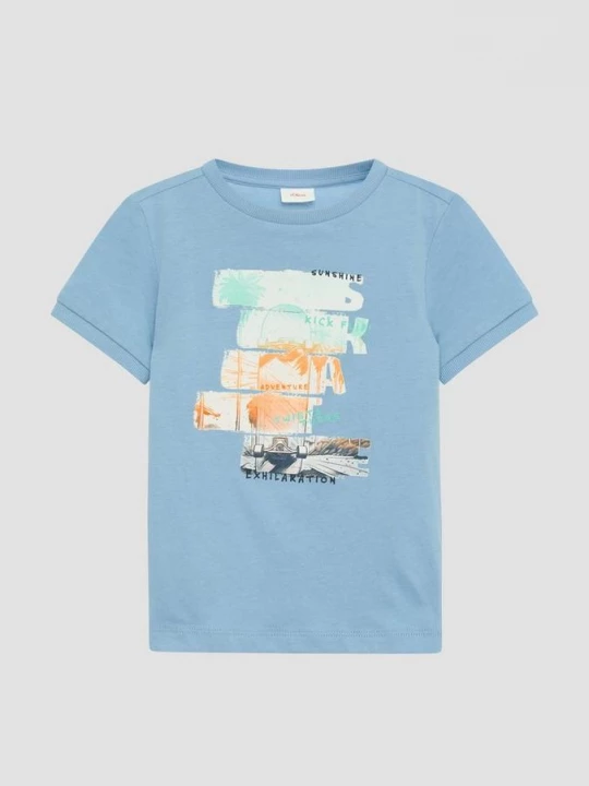 Foto van product T-shirt met print op voorzijde s.Oliver blauw