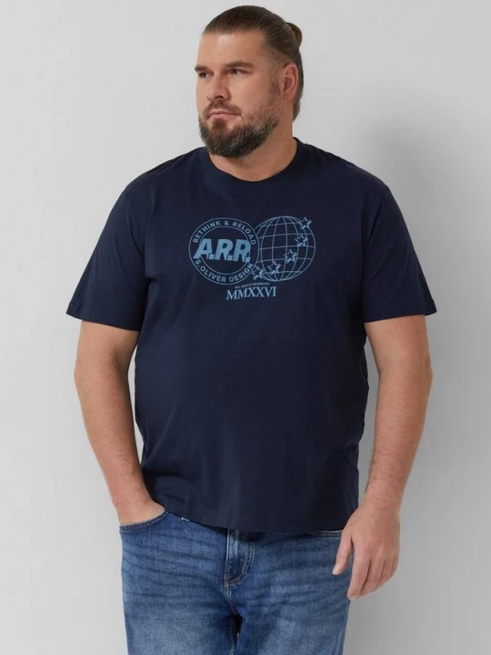 Foto van product T-shirt met print op voorzijde s.Oliver blauw