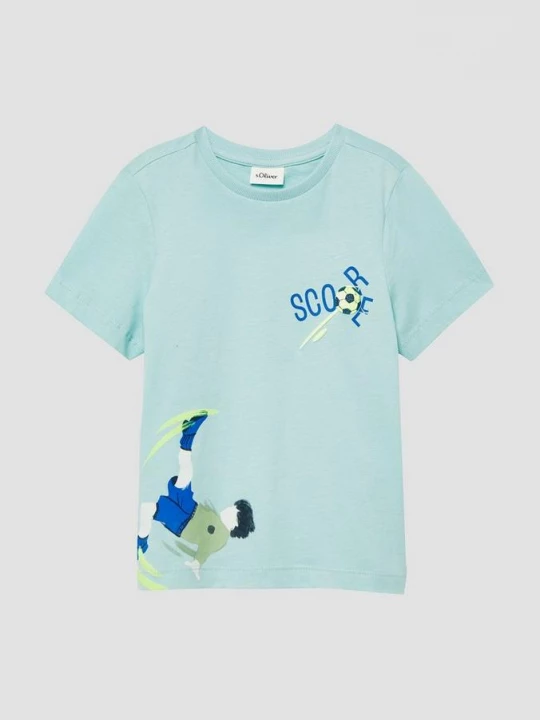 Foto van product T-shirt met print op voorzijde s.Oliver blauw