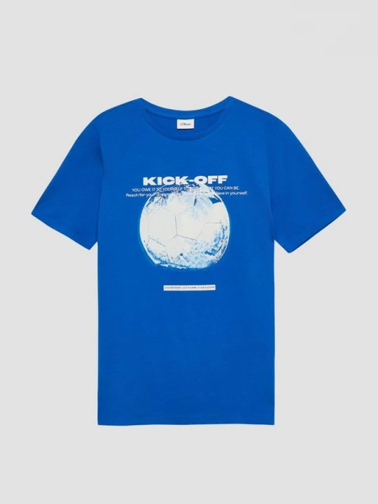 Foto van product T-shirt met print op voorzijde s.Oliver blauw