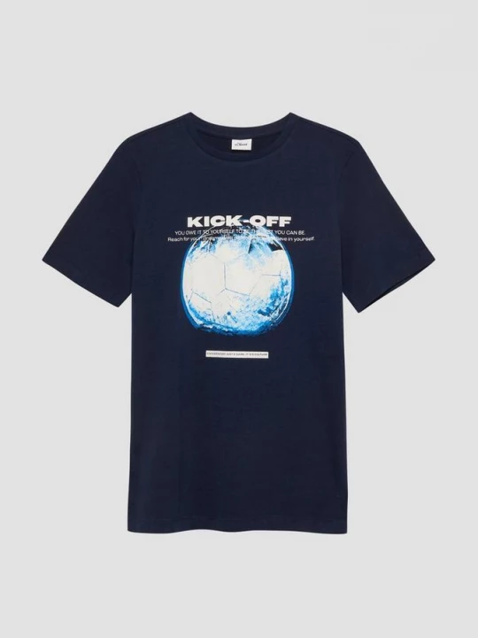 Foto van product T-shirt met print op voorzijde s.Oliver blauw