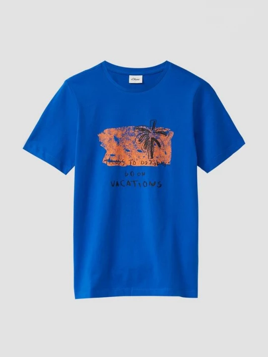 Foto van product T-shirt met print op voorzijde s.Oliver blauw