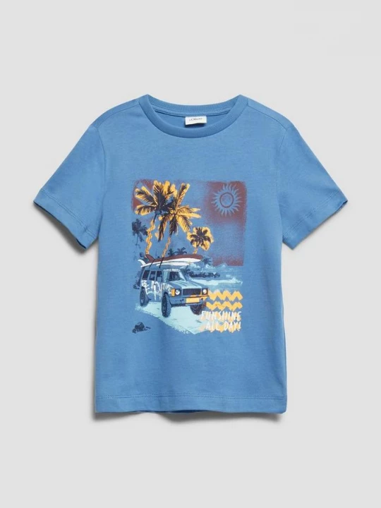 Foto van product T-shirt met print op voorzijde s.Oliver blauw