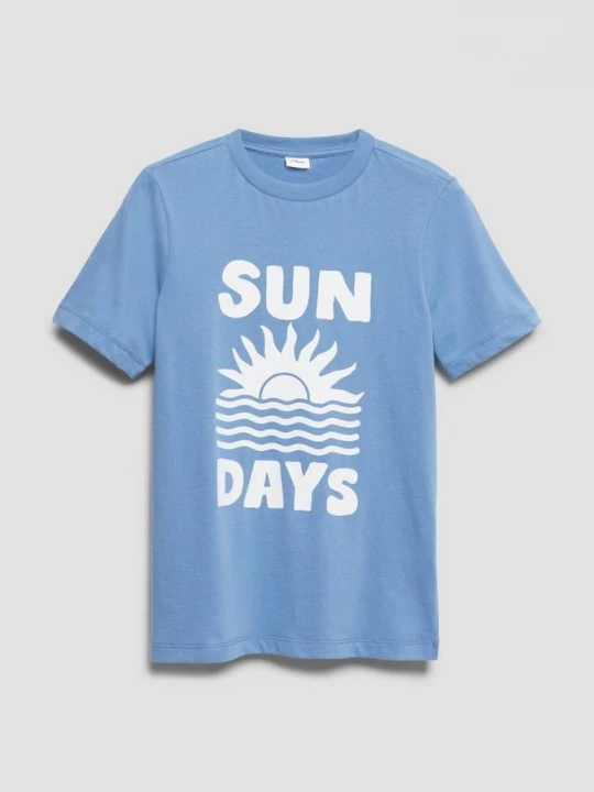 Foto van product T-shirt met print op voorzijde s.Oliver blauw