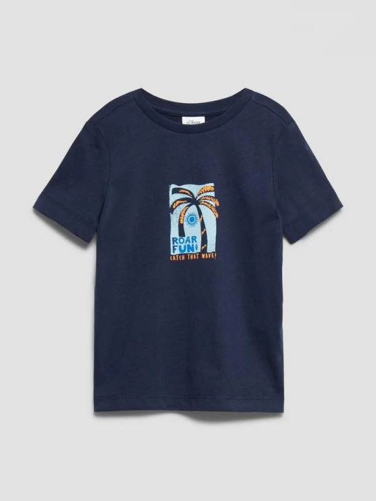 Foto van product T-shirt met print op voorzijde s.Oliver blauw