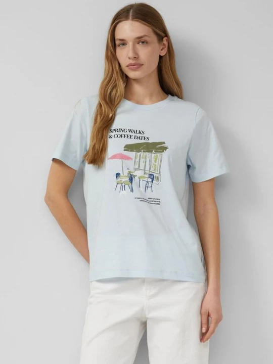 Foto van product T-shirt met print op voorzijde s.Oliver blauw