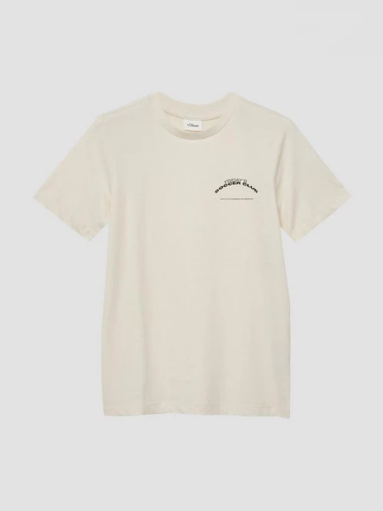 Foto van product T-shirt met print op voorzijde s.Oliver crème