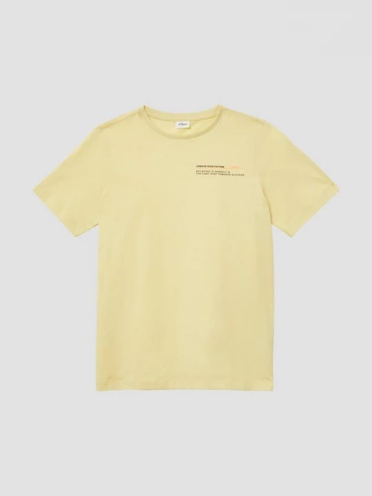Foto van product T-shirt met print op voorzijde s.Oliver geel