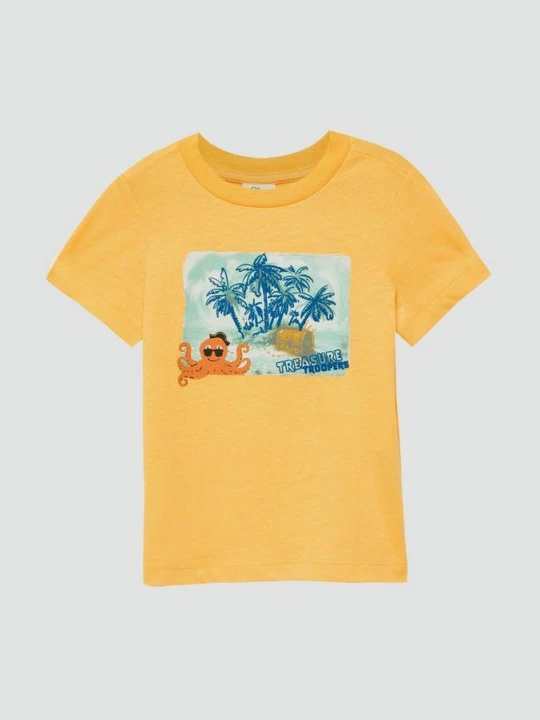 Foto van product T-shirt met print op voorzijde s.Oliver geel