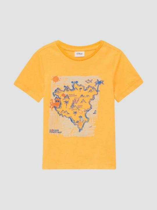 Foto van product T-shirt met print op voorzijde s.Oliver geel