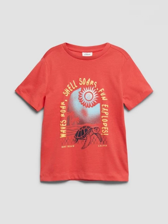 Foto van product T-shirt met print op voorzijde s.Oliver rood