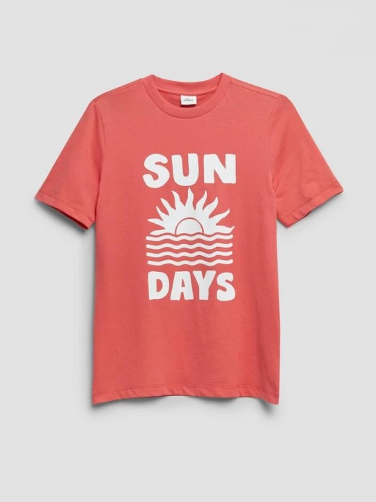 Foto van product T-shirt met print op voorzijde s.Oliver rood