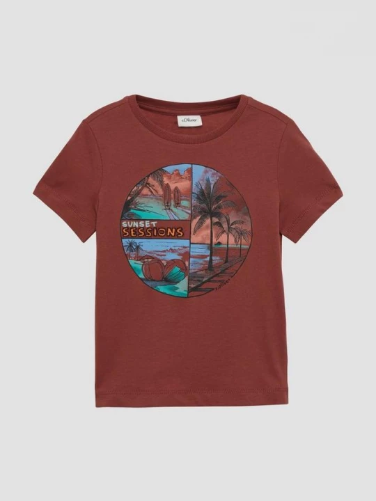 Foto van product T-shirt met print op voorzijde s.Oliver rood