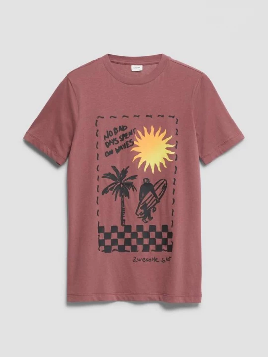 Foto van product T-shirt met print op voorzijde s.Oliver roze