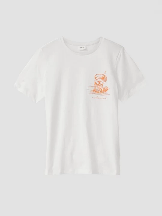 Foto van product T-shirt met print op voorzijde s.Oliver wit