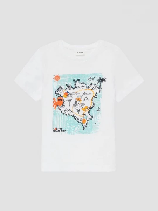 Foto van product T-shirt met print op voorzijde s.Oliver wit