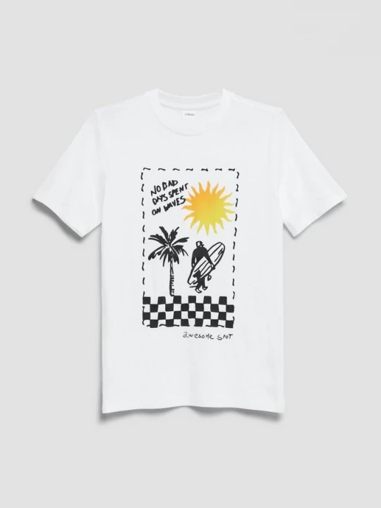 Foto van product T-shirt met print op voorzijde s.Oliver wit