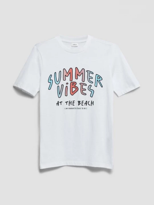 Foto van product T-shirt met print op voorzijde s.Oliver wit