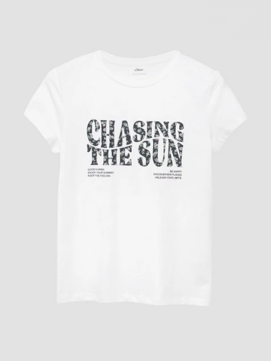 Foto van product T-shirt met print op voorzijde s.Oliver wit