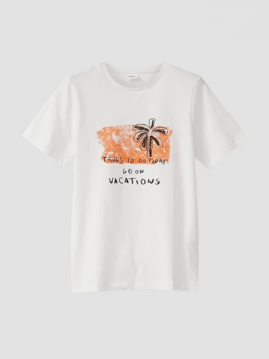 Foto van product T-shirt met print op voorzijde s.Oliver wit