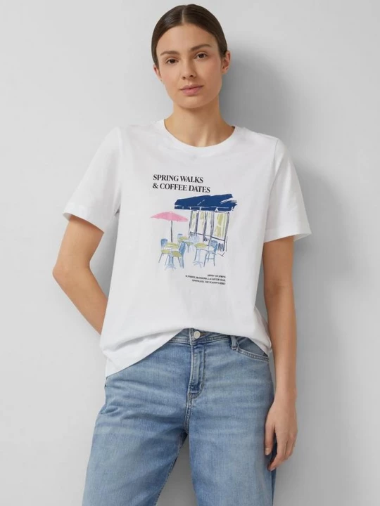 Foto van product T-shirt met print op voorzijde s.Oliver wit