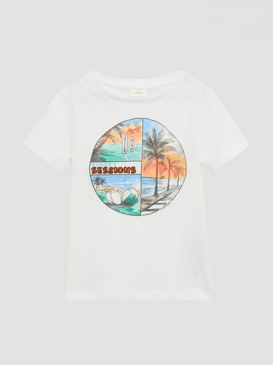 Foto van product T-shirt met print op voorzijde s.Oliver wit