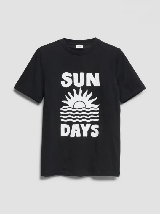 Foto van product T-shirt met print op voorzijde s.Oliver zwart