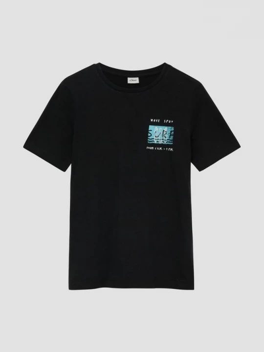 Foto van product T-shirt met print op voorzijde s.Oliver zwart