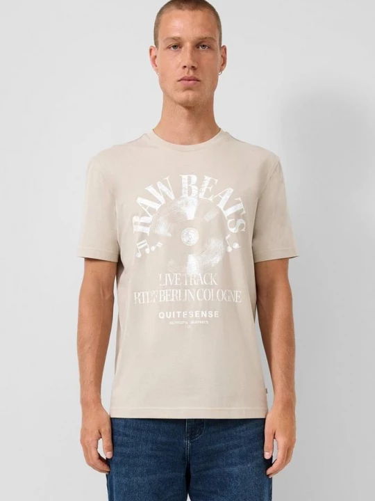 Foto van product T-shirt met print QS beżowy