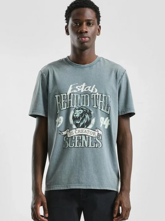 Foto van product T-shirt met print QS blauw