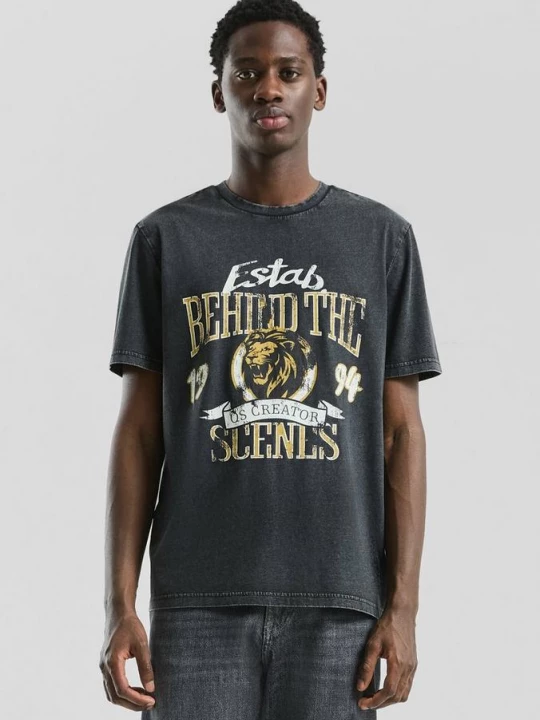 Foto van product T-shirt met print QS zwart