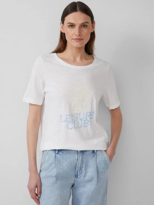 Foto van product T-shirt met print, slubstructuur en een relaxed fit s.Oliver wit