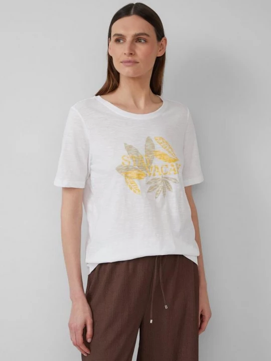 Foto van product T-shirt met print, slubstructuur en een relaxed fit s.Oliver wit