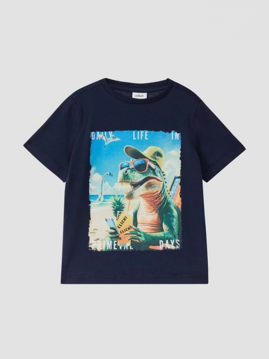 Foto van product T-shirt met printvarianten aan de voorkant s.Oliver blauw