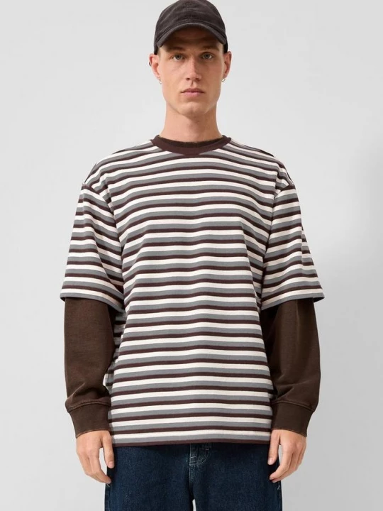Foto van product T-shirt met relaxte pasvorm van zware jersey QS