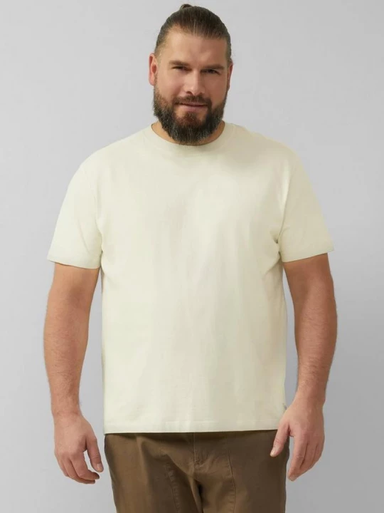 Foto van product T-shirt met ronde hals en flatlock details s.Oliver crème