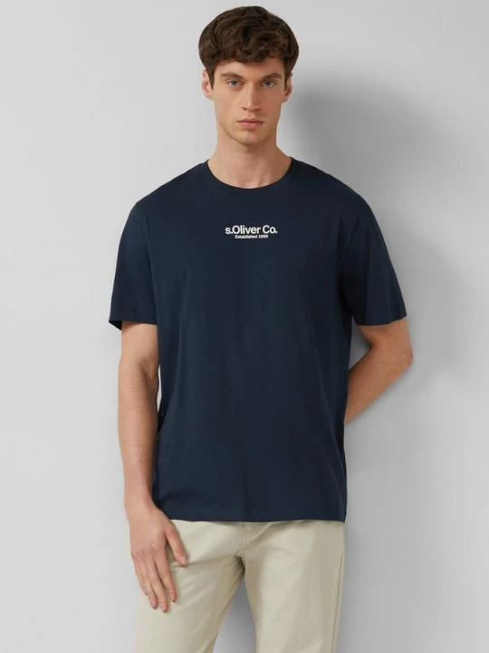 Foto van product T-shirt met ronde hals en logoprint s.Oliver blauw