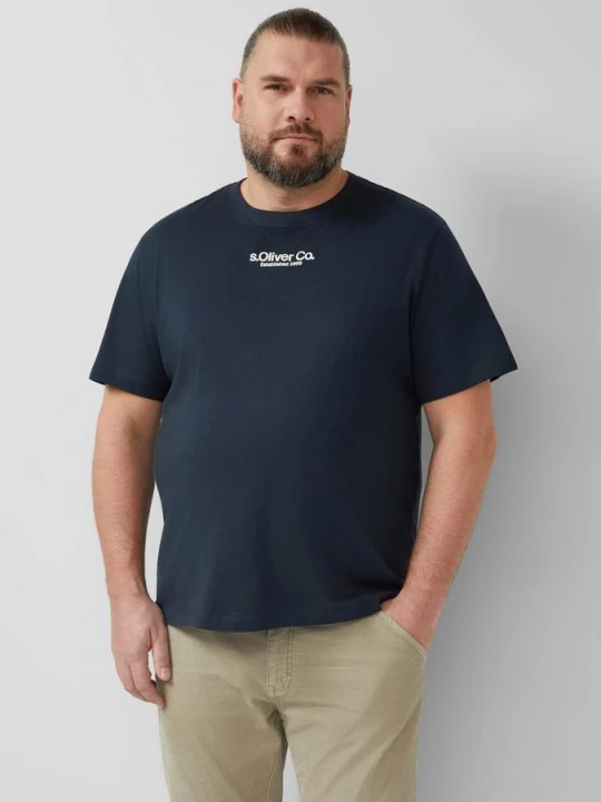Foto van product T-shirt met ronde hals en logoprint s.Oliver blauw