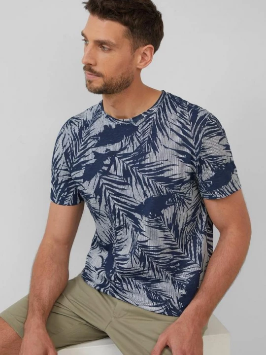 Foto van product T-shirt met ronde hals en print all-over s.Oliver blauw