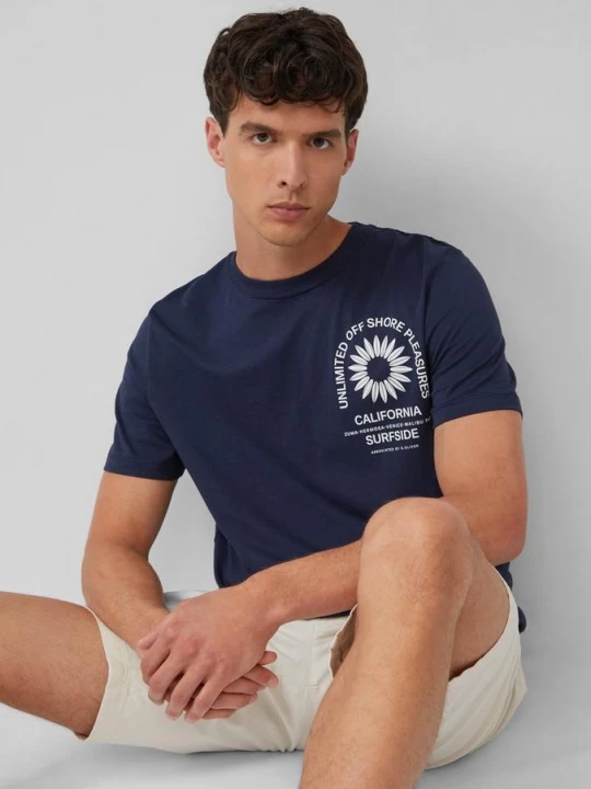 Foto van product T-shirt met ronde hals en print op de voorkant s.Oliver blauw