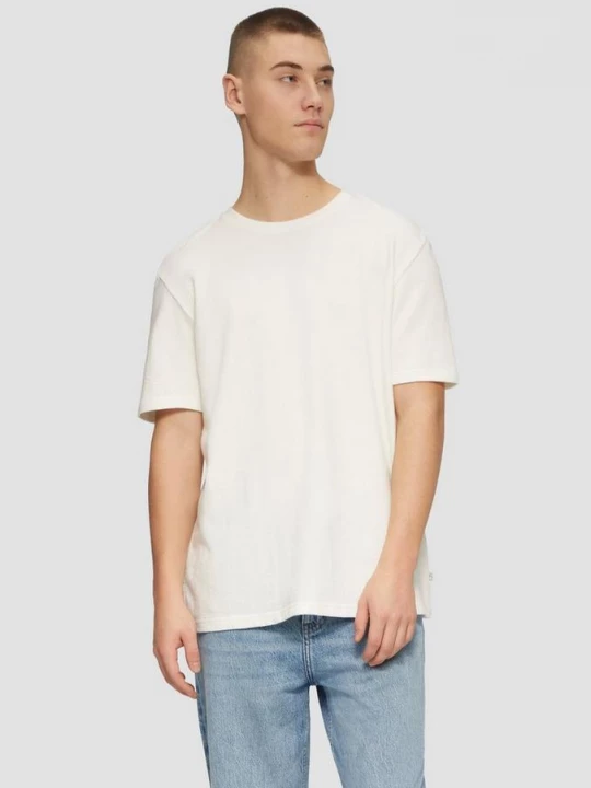 Foto van product T-shirt met ronde hals en structuurjersey QS crème