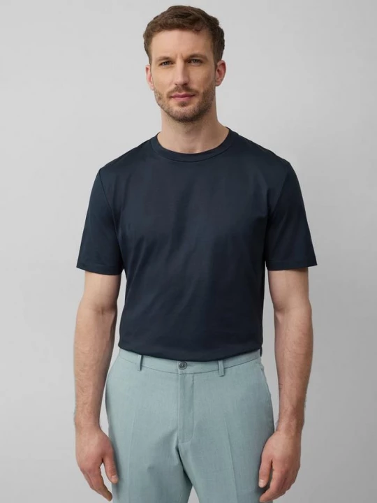 Foto van product T-shirt met ronde hals in gemerceriseerd katoen jersey s.Oliver blauw