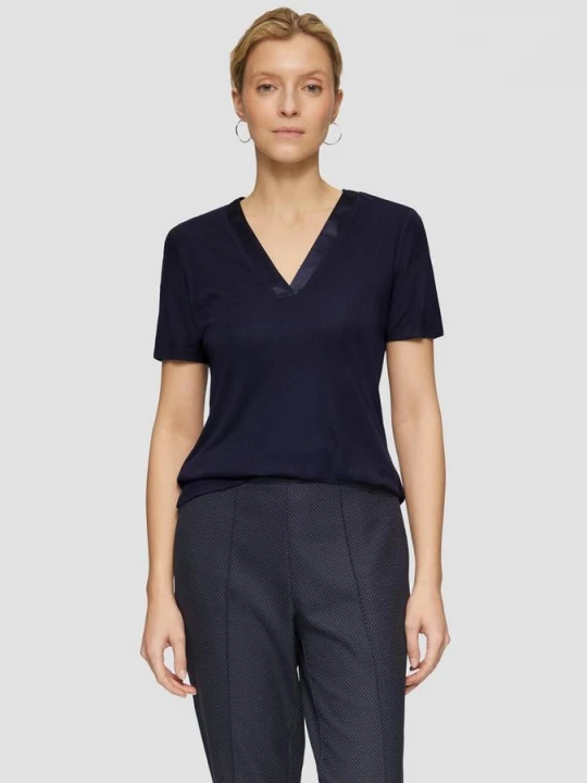 Foto van product T-shirt met satijnen halslijn s.Oliver blauw