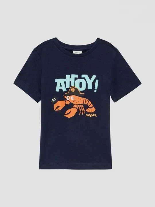 Foto van product T-shirt met schuimopdruk s.Oliver blauw