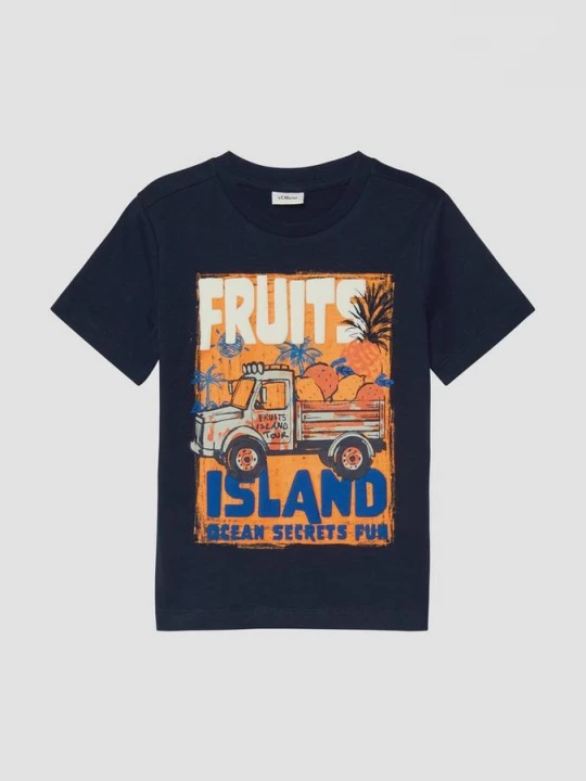 Foto van product T-shirt met schuimopdruk s.Oliver blauw