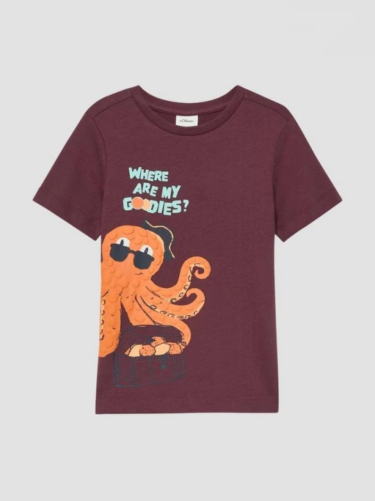 Foto van product T-shirt met schuimopdruk s.Oliver rood
