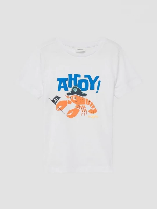 Foto van product T-shirt met schuimopdruk s.Oliver wit